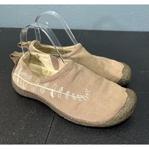 Keen Shoes Womens 7 Brown Willow Slip On Canvas Loafer Outdoor Casual Flat - Picture 1 of 8